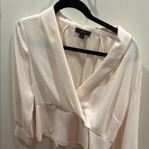 J. Crew Women's Cream Wrap Top